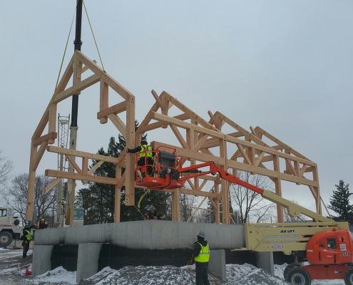 Lakelawn timber frame barn