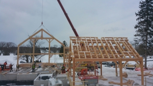 Lakelawn timber frame barn 2