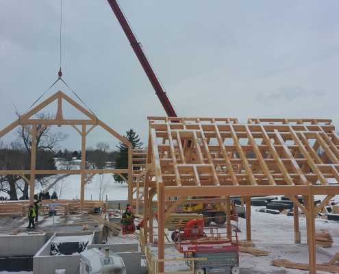 Lakelawn timber frame barn 2