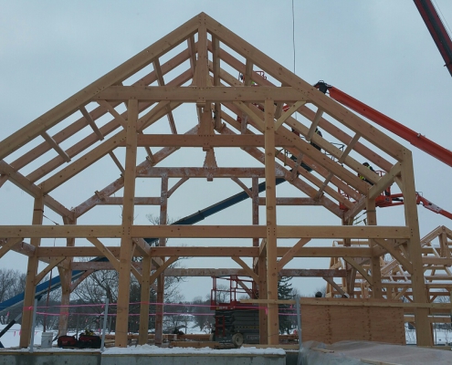 Lakelawn timber frame barn 3