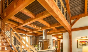Elk Thistle kitchen ceiling beams