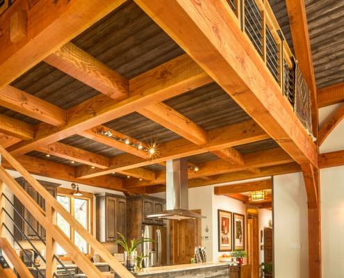 Elk Thistle kitchen ceiling beams