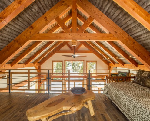 Elk Thistle timber frame loft trusses