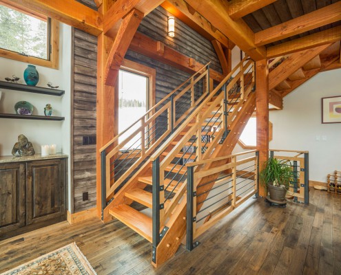 Elk Thistle timber frame stairs