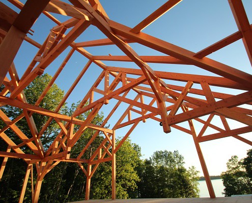 timber frame lodge Minnesota lake