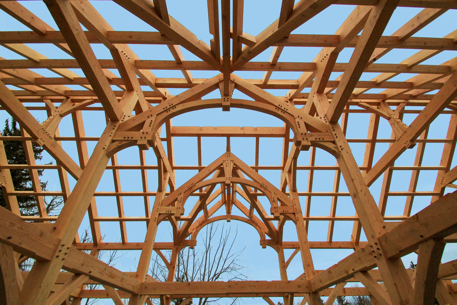 Lakelawn-2-open-timber-structure - Colorado Timberframe