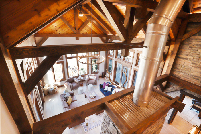 timber frame loft view