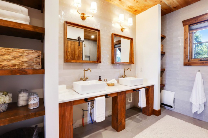 luxury mountain timber frame bathroom